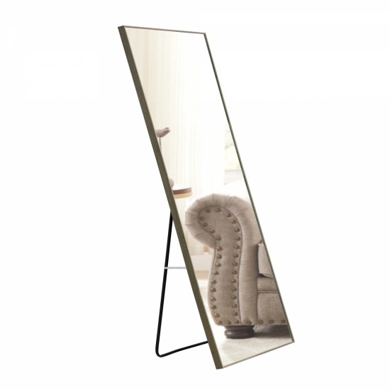 3rd generation gray solid wood frame full-length mirror, dressing mirror, bedroom porch, decorative mirror, clothing store, floor standing large mirror, wall mounted.60