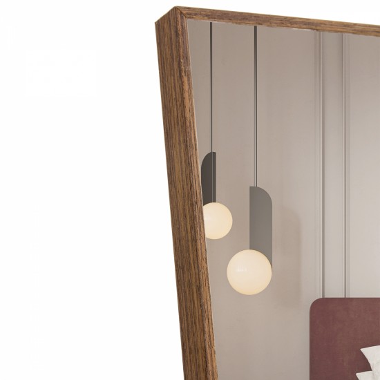 Brown Solid Wood Frame Full-length Mirror, Dressing Mirror, Bedroom Home Porch, Decorative Mirror, Clothing Store, Floor Mounted Large Mirror, Wall Mounted.63