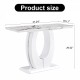 Modern Simple Glossy White Rectangular Counter Bar Table 47.24" x 18.11" x 29.52" For Living Room Bedroom Bedside Entrance House Balcony Office Bathroom