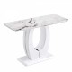 Modern Simple Glossy White Rectangular Counter Bar Table 47.24" x 18.11" x 29.52" For Living Room Bedroom Bedside Entrance House Balcony Office Bathroom