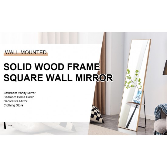 The3rd generation packaging upgrade includes a light oak solid wood frame full length mirror, dressing mirror, bedroom entrance, decorative mirror, clothing store, and floor mounted mirror