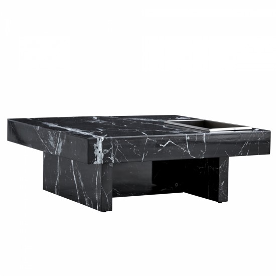A modern and practical coffee table made of MDF material with black patterns. The fusion of elegance and natural fashion  31.4