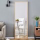 Third generation packaging upgrade, thickened border, light oak solid wood frame full length mirror, dressing mirror, bedroom entrance, decorative mirror, clothing store, mirror.65