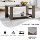 Modern minimalist gray wood grain double layered rectangular coffee table,tea table.MDF material is more durable,Suitable for living room, bedroom, and study room.19.6