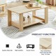 Modern minimalist log colored double layered rectangular coffee table, tea table.MDF material is more durable,Suitable for living room, bedroom, and study room.35.4