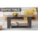Modern minimalist gray wood grain double layered rectangular coffee table,tea table.MDF material is more durable,Suitable for living room, bedroom, and study room.19.6