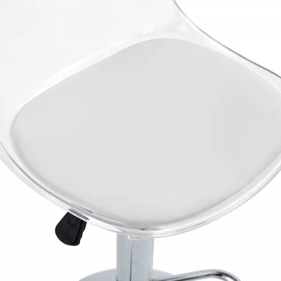 Modern minimalist bar chairs and bar stools. Can rotate 360 ° and adjust lifting. PET backrest and PU seats. Set of 2. Suitable for bars, restaurants, and front desk cashiers.