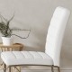 Set of 4 dining chairs, white dining chair set, PU material high backrest seats and sturdy leg chairs, suitable for restaurants, kitchens, living rooms