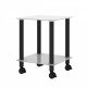 1-Piece White+Black Side Table , 2-Tier Space End Table ,Modern Night Stand, Sofa table, Side Table with Storage Shelve