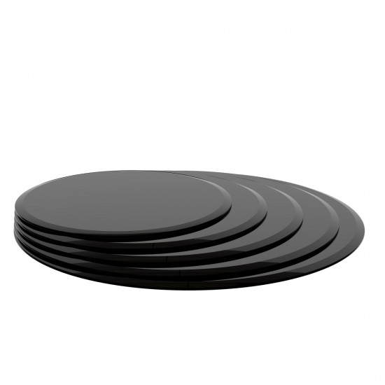 32 Inch Round Tempered Glass Table Top black Glass 1/2" Inch Thick Beveled Polished Edge