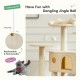 54in Cat tree, indoor cat high-rise multi-story tower, pet playroom with large apartment, beige