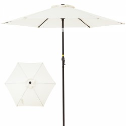 7.5FT Patio Umbrella Outdoor Table Market Umbrella with Push Button Tilt & Crank - Beige