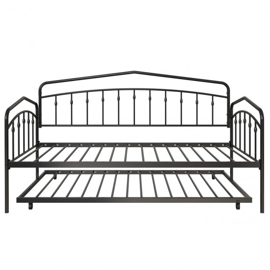 Fox twin daybed with twin trundle, Black