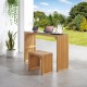 Pine Dining Bench and Table, Indoor Wood Bench for Entryway,Living Room,Kitchen and Bedroom Table and Bench Set (Nature, Bench & Table) Small