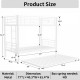 Heavy-duty Sturdy Meta Twin over Twin with Trundle Bunk Bed/l/ Noise Reduced/ Safety Guardrail/No Box Spring Needed,White