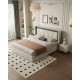 Queen Size, Cotton and Linen Fabric, Pneumatic Bed, with Storage Space under the Bed, Stable Bed Structure,Light Gray