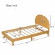 Kids Cookie-Shaped Bed Frame for Boys & Girls,Twin Size Platform Bed, Walnut