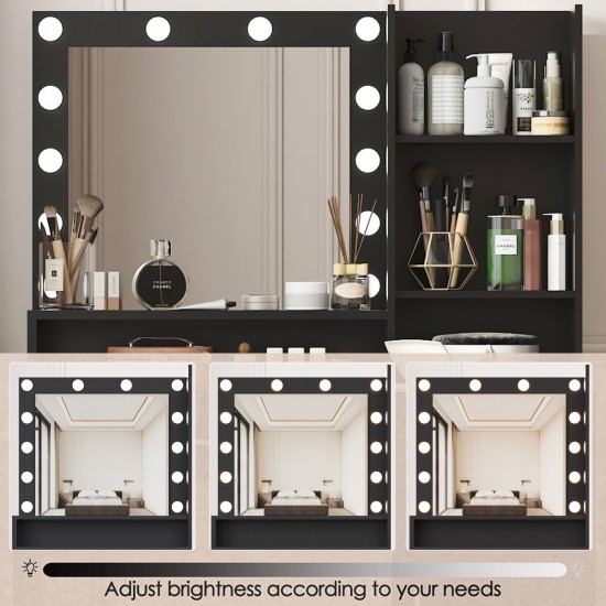 Makeup Vanity Desk with Mirror & Light