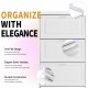 U-Can Shoe Storage Cabinet for Entryway with 3 Flip Drawers, Modern Shoe Organizer Cabinet, Free Standing Shoe Rack for  Hallway, Living Room, White