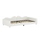 Twin size Upholstered Daybed, Sherpa Fabric Sofabed with Cloud-Shaped Backrest, No Box-spring Needed, White