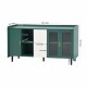 Modern Kitchen Pantry Storage Cabinet , 55 Inch Coffee Bar Storage Cabinet with 2 Drawers, 2 Open Storage Compartment & 2 Glass Doors, Wood Buffet Table for Kitchen, Living Room, Green