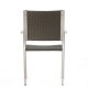 Cape Coral Outdoor Wicker Dining Chairs with Aluminum Frames, 2-Pcs Set, Grey