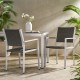 Cape Coral Outdoor Wicker Dining Chairs with Aluminum Frames, 2-Pcs Set, Grey