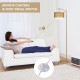 Gold Floor Lamps for Living Room with Remote & Dimmable LED Bulb, Modern Arc Floor Lamp with 3 Color Temperatures, Boho Standing Lamp with Rattan & Fabric Shades, Adjustable Tall Lamp for Bedroom