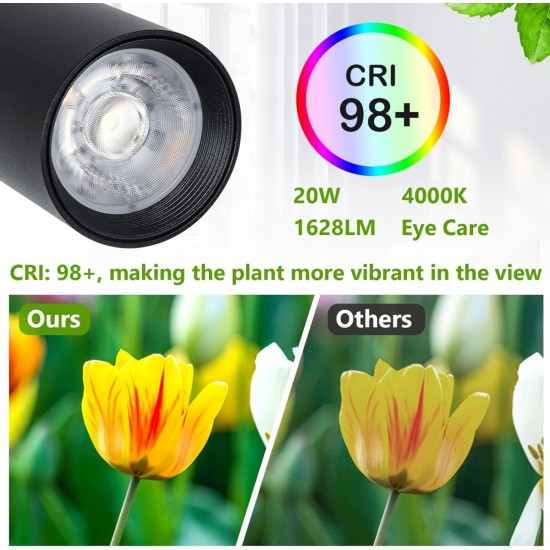 Grow Lights Stand for Indoor Plants Full Spectrum Tall Plant Light for Indoor Growing with 20W COB Plant Light Bulb,4/8/12H Timer, Led Growth Floor Lamp for Large Plant Seedling(6 Level Height)