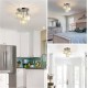 Semi Flush Mount Ceiling,3-Light Kitchen Mount,Hallway Light Fixtures Ceiling with Clear Crystal Shades for Kitchen Entryway Bedroom Bathroom Foyer