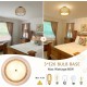 Boho Light Fixtures Ceiling Mount, Rattan Semi Flush Mount Ceiling Light, Farmhouse Light Fixtures with Fabric Shades, Kitchen Close to Ceiling Light Fixtures for Living Room Bedroom Hallway