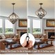 Farmhouse Chandeliers for Dining Room, 6-Light Rustic Dining Room Light Fixture Over Table, Wood Black Hanging Pendant Lights Kitchen Island, Boho Chandelier for Bedrooms Entryway Living Room