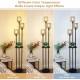 Boho Floor Lamp with Shelves, 3-Lights Farmhouse Tall Floor Lamp with ON/OFF Foot Switch, Rustic Standing Lamp with Rattan Shades for Living Room Bedroom Office