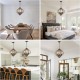 Farmhouse Chandeliers for Dining Room, 6-Light Rustic Dining Room Light Fixture Over Table, Wood Black Hanging Pendant Lights Kitchen Island, Boho Chandelier for Bedrooms Entryway Living Room