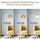 Arc Floor Lamps for Living Room with 3 Color Temperatures, Black Standing Lamp with Remote & Dimmable LED Bulb, Rattan Boho Floor Lamp, Farmhouse Tall Lamp for Bedroom, Over Couch Arched Reading Light