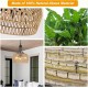 Farmhouse Chandelier for Dining Room, 3-Light Boho Rattan Chandelier Light Fixture Ceiling Hanging with Woven Lampshade, Small Wicker Coastal Pendant Light for Kitchen Bedroom Island Hallway