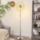 Crystal Floor Lamp for Bedroom, Floor Lamp for Living Room, Elegant Standing Lamp, 69 Inch Tall Pole Lamp, Modern Floor Lamp for Room Decor, 32 Firework Crystal Harnesses Included, Chrome Finish