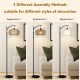 Arc Floor Lamps for Living Room, Dimmable Rattan Floor Lamp with Remote & LED Bulb, Mid Century Modern Standing Lamp with Double Shades, Boho Farmhouse Tall Pole Lamps for Bedroom Office