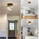 Crystal Semi Flush Mount Ceiling Light,3-Light Modern Close to Ceiling Light Fixtures,Black Kitchen Light Fixtures with Clear Crystal Shade,Hallway Light Fixtures for Hallway Bedroom Bathroom