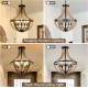 19 Inch Farmhouse Chandelier Light Fixtures, 5-Light Dining Room Light Fixtures Over Table, Solid Wood Modern Chandeliers for Dining Room Living Room Kitchen Island Bedroom Foyer, Height Adjustable, Brown