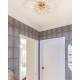 Flush Mount Ceiling Lights, Modern Gold Crystal Sputnik Firework Close to Ceiling Lamp LED Ceiling Lighting Fixtures for Bedroom Kitchen Island Hallway Entryway Porch Gazebo