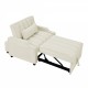 modern velvet armchair sofa couch  pull out  bed,3 in one convertible for living room sofa bed,beige