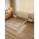 Queen size bed, Cotton Linen Fabric, Simple Style, Stable Structure, Easy to Install, Light Gray