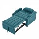 modern velvet armchair sofa couch  pull out  bed,3 in one convertible for living room sofa bed,blue