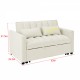 modern velvet loveseat sofa couch  pull out  bed,3 in one convertible for living room sofa bed,beige