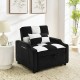 modern velvet armchair sofa couch  pull out  bed,3 in one convertible for living room sofa bed,black white