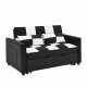 modern velvet loveseat sofa couch  pull out  bed,3 in one convertible for living room sofa bed,black white