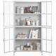 Premium Metal Storage Cabinet with Tempered Glass Doors,Sideboards & Buffets, Adjustable Shelves, Anti-Tipping Device, Magnetic Silent Closure, and Adjustable Feet for Home and Office Use