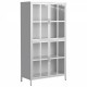 Premium Metal Storage Cabinet with Tempered Glass Doors,Sideboards & Buffets, Adjustable Shelves, Anti-Tipping Device, Magnetic Silent Closure, and Adjustable Feet for Home and Office Use