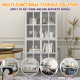 Premium Metal Storage Cabinet with Tempered Glass Doors,Sideboards & Buffets, Adjustable Shelves, Anti-Tipping Device, Magnetic Silent Closure, and Adjustable Feet for Home and Office Use